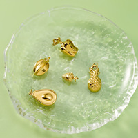 Pendentifs et breloques Kadi en acier inoxydable plaqué or 18 carats, série Fruits, étanches, élégants et tendance pour femmes, pour la fabrication de bijoux
