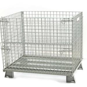 500Kg容量ラックケージ折りたたみ可能ワイヤメッシュパレット金属折りたたみ可能ケージ - Product Image 1