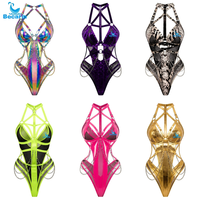 Haut bandeau en tissu brillant, soutien-gorge, jarretière, short froncé, bas froncé, vêtements de pole dance personnalisés pour femmes, tenue d'entraînement de pole dance