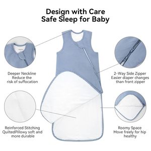 Supersoft <strong>Sleep</strong> <strong>Sack</strong> 0.5 TOG, Premium Bamboo Viscose <strong>Sleeping</strong> Bag Thin Baby Wearable Blanket 2-Way Zipper <strong>Sleep</strong> <strong>Sack</strong> - Product Image 3