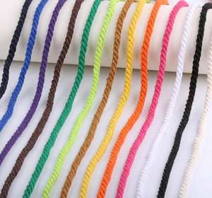 Haute qualité 3mm gris tressé <span class=keywords><strong>coton</strong></span> et polyester corde à la main panier armure enduit finition pour chaussures sacs vêtements - Product Image 5