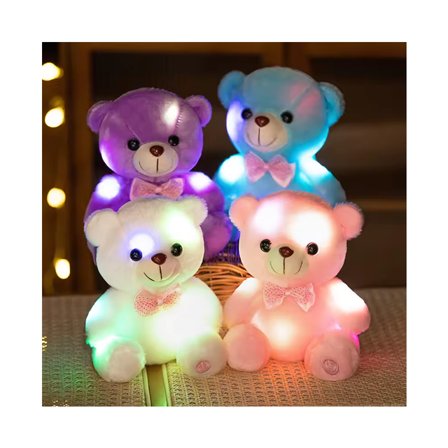 20cm Colorful LED Plush Toy Super Kawaii Adorable LED Teddy Bear Stuffed Animal Plush Toys