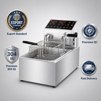 Friteuse électrique automatique professionnelle 6L 3.5kW à levage automatique pour restaurants, snack-bars et fournisseurs de services alimentaires