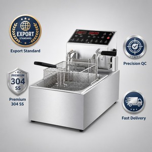 Freidora Eléctrica Comercial Automática con Elevación Automática, 6L, 3.5kW, Freidora de Sobremesa para Restaurantes, Tiendas de Aperitivos y Distribuidores de Servicios de Alimentos - Product Image 6