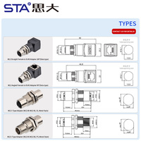 Adaptateur étanche IP67/IP68 M12 femelle 8 broches X-Code vers RJ45, connecteur de données Ethernet industriel CAT6a à montage sur panneau, 90/180 degrés