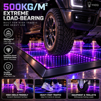 Dalles de sol LED 3D à effet miroir infini 12x12 pixels en verre trempé IP55 étanche pour scène de mariage, fête, club