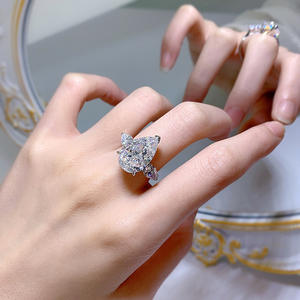 925 Sterling Zilver 11x7mm Kubieke Zirkonia Belofte Halo Verlovingsring Peer Waterdruppel Traanvormige Ring voor Vrouwen - Product Image 5