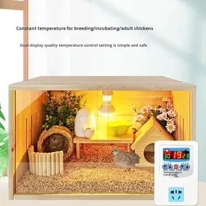 Casetta per Criceti e Piccoli Animali in Legno e Plastica, Resistente, con Mangiatoia, Nido e Box per Riproduzione, Controllo Intelligente della Temperatura, Apertura a Spinta - Product Image 4