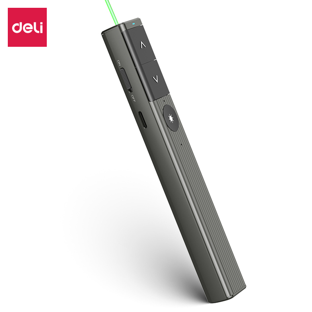 Deli MA201 Flip Pens Remote Control Teaching Electronic Pens Fins Green Light PPT Projection Pens Voice Translation high quality