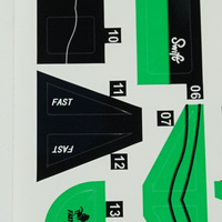 Autocollants personnalisés ultra-fins en PTFE/PE/acrylique pour motos sportives à l'échelle 1/12, pour la décoration de carrosserie de course