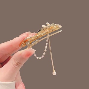 Pince à cheveux rétro en alliage style vintage pour femme, avec pompon haut de gamme, pour coiffure Hanfu ou jupe équestre - Product Image 3