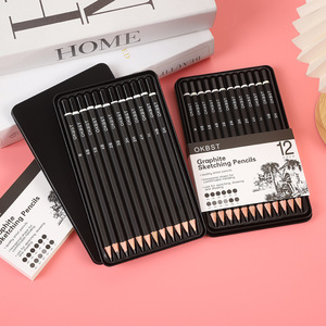 Set Professionale di Matite da Disegno in Grafite da 2H a <span class=keywords><strong>8B</strong></span>, 12 Pezzi, con Robusta Custodia in Ferro - Product Image 3