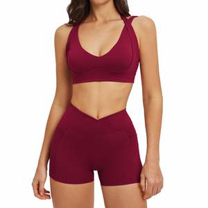 Conjunto Deportivo Disko para Yoga, Cintura Alta, Cuello en V, Sin Costuras, Transpirable, Elástico en Cuatro Direcciones, Ropa Deportiva para Mujer TZ2539 - Product Image 5