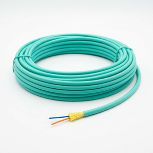 Câble optique de réseau FTTH Aqua PVC OM4 2 cœurs multimode, cordon de tronçon en fibre GJPFJV 10G/40G/100G - Product Image 1