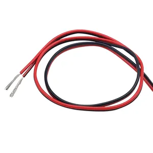 Fita de cabo de fio de silicone, fita plana, fio flexível elétrico 30awg 26awg 24awg 20awg 2pin, cabos de silicone de cobre