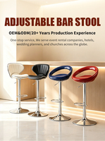 Tabouret de bar pivotant commercial pour restaurant, avec cadre en aluminium, hauteur réglable, design nordique moderne et stable, pour la maison et le bar.