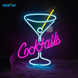 Rebow Led Flex Custom Neon <strong>Sign</strong> Neon Strip Number Letter Light <strong>Cocktail</strong> Neon <strong>Sign</strong> for Wedding <strong>Sign</strong> - Product Image 6