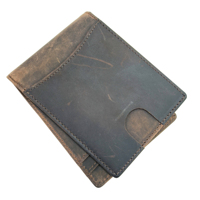 Dompet Kulit Sapi Asli Pria Modern Mewah Berkualitas Tinggi dengan Fitur RFID dan Penjepit Uang, Harga Pabrik