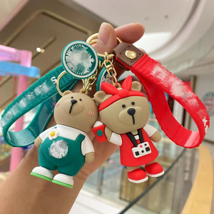 ขายดี แก้วกาแฟลายการ์ตูนหมี 3 มิติ พวงกุญแจหมีไอศกรีม พวงกุญแจพลาสติกสำหรับกระเป๋าหนังสือ พวงกุญแจคู่รัก พวงกุญแจรถยนต์ ของขวัญ - Product Image 1