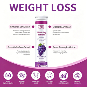 Comprimés effervescents naturels OEM pour la gestion du poids, saveur fruits mélangés et raisin, faibles en <span class=keywords><strong>calories</strong></span>, supplément détox beauté - Product Image 2