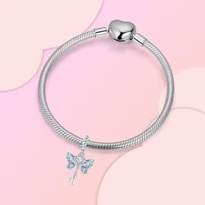 Abalorios originales de Plata de Ley <span class=keywords><strong>925</strong></span>, colgante de mariposa, cuentas de flores de libélula para mujer, collar, pulsera DIY, regalo de joyería fina - Product Image 4