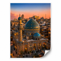 Toile murale paysagère mosquée islamique 60x80cm, impression Giclée HD sur toile polyester, sans cadre, pour décoration de salon, maison, hôtel