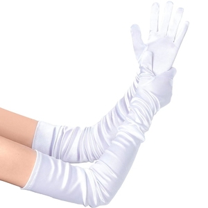 Gants Longs Classiques pour Adulte en Satin Extensible <span class=keywords><strong>Noir</strong></span>, Blanc, Rouge, Gris Chair, pour Opéra, Coude ou Poignet, Gants Flapper pour <span class=keywords><strong>Femme</strong></span> Assortis à un Costume - Product Image 6