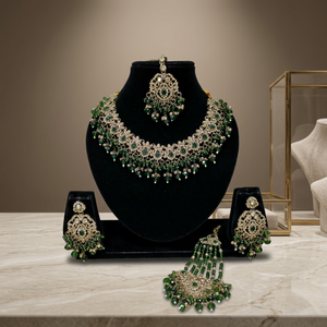 Handcrafted Royal Bridal Kundan Long Layered Haram Necklace Pearl Cluster Strand Gemstone Pendant Wedding Jewelry <b>Set</b> - Product Image 2