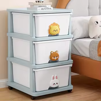Armoire de rangement pour enfants en plastique blanc de type tiroir multicouche salon garde-robe de rangement pour enfants