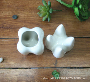 Pot de fleurs en céramique miniature pour plantes succulentes, forme originale et mignonne, blanc émaillé, mini pot de bonsaï décoratif, vente chaude - Product Image 4