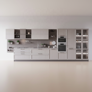 Armoire <span class=keywords><strong>de</strong></span> <span class=keywords><strong>cuisine</strong></span> en contreplaqué blanc style Shaker pour projet <span class=keywords><strong>de</strong></span> mobilier intérieur <span class=keywords><strong>de</strong></span> villa, design <span class=keywords><strong>de</strong></span> luxe avec quincaillerie haut <span class=keywords><strong>de</strong></span> gamme - Product Image 3