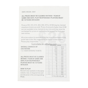 Biglietti della lotteria gratta e vinci personalizzati Lotto Scratch <span class=keywords><strong>Paper</strong></span> Card modello personalizzato stampa del biglietto della lotteria - Product Image 6