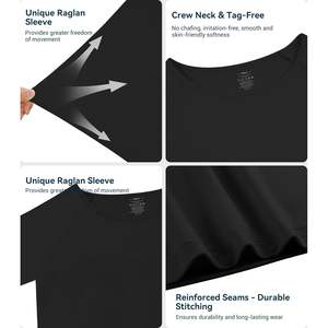 Chemise de nuit à manches longues en viscose de bambou pour homme, coupe raglan, douce, vêtement de détente basique, tailles S-XXL, noire, vente en gros - Product Image 4