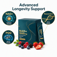 Boisson NAD+ en poudre à marque privée OEM, Nicotinamide Riboside, PQQ, Resvératrol, Complément Énergétique Anti-Âge en Vrac