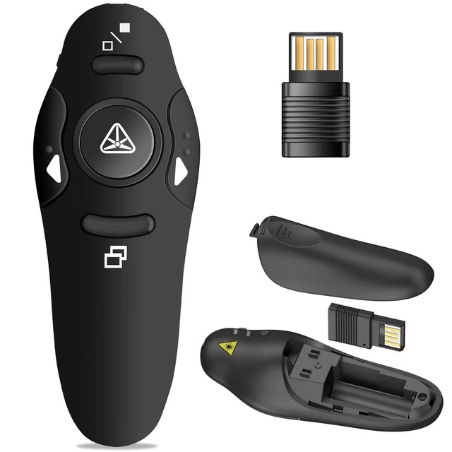 USB Dongle Wireless Presenter Remote with Laser Pointer Slide Clicke Wireless Presentation Clicker for PowerPoint Presentations