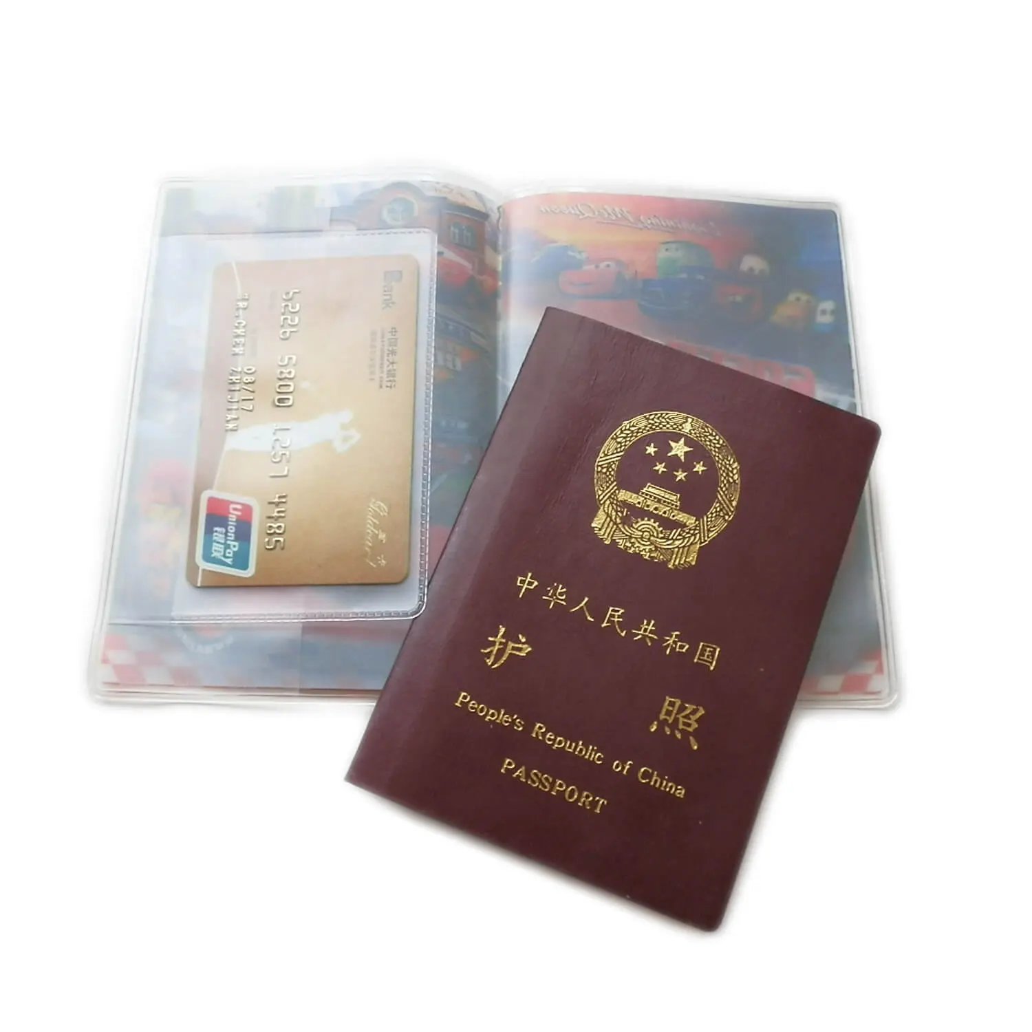 Customized Plastic Passport Cover PVC Passport Protective Cover with Card Holder Travel Passport Case