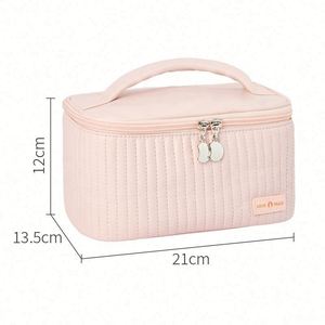 Sac de maquillage carré multifonctionnel, sac de toilette imperméable en PU, sac de cosmétiques portable de voyage avec poignée - Product Image 5