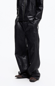 Pantaloni Casual in <span class=keywords><strong>Ecopelle</strong></span> da <span class=keywords><strong>Uomo</strong></span> Personalizzati, Gamba Dritta con Pieghe - Product Image 2