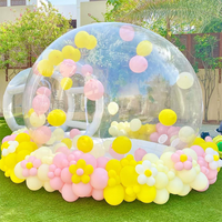 Grande tente transparente en PVC pour événement mariage, maison gonflable avec ballon, dôme gonflable pour fête d'enfants, maison à bulles avec souffleur