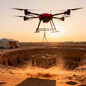 UAV industriel de levage lourd, charge utile de 100 kg, 6 axes, fibre de carbone, autonomie de 60 minutes, vitesse de 8 m/s, 4K UHD, télécommande, altitude de vol de 3000 m - Product Image 4