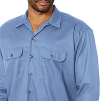 Uniforme de construction industrielle personnalisé, chemise de travail boutonnée à manches longues en sergé surdimensionné pour vente en gros