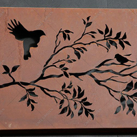 Paravents de jardin Art Déco en acier patiné - Panneaux Corten résistants aux intempéries découpés au laser, à découpe rotative, imperméables, pliables, installation facile
