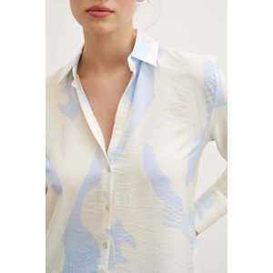 Chemise boutonnée en popeline bleue imprimée pour femme Vince Camuto, tenue décontractée pour tous les jours - Product Image 4