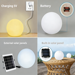 Meilleur <span class=keywords><strong>prix</strong></span>, éclairage <span class=keywords><strong>solaire</strong></span> extérieur moderne, étanche IP65, éclairage d'ambiance, boule lumineuse de jardin, lampe sphérique LED pour sol de jardin - Product Image 3