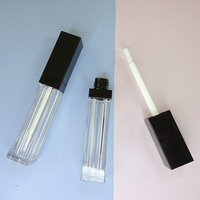 Emballage cosmétique personnalisé en gros, tube à gloss transparent vide de 6 ml, contenants pour rouge à lèvres avec applicateur transparent, échantillon gratuit