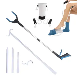 Kit de produtos de saúde para idosos, buzina de sapato longo, ferramenta de agarrar, dispositivo de ajuda para meias e pacote de ajuda para extrator de meias