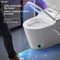 WC intelligent électrique de luxe avec bidet intégré, certifié CE, fonctionnement automatique, cuvette en céramique monobloc