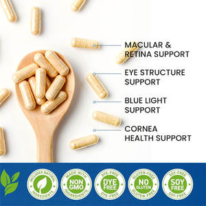 Healthife Eye Vitamins Suplemento mineral <span class=keywords><strong>Zinc</strong></span> Cobre Luteína Zeaxantina Apoya la tensión ocular seca Cápsulas para la salud de la visión - Product Image 4