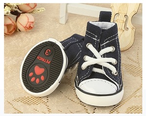 รองเท้าผ้าใบผ้ายีนส์น่ารักสำหรับสัตว์เลี้ยง4ชิ้น/เซ็ต, รองเท้าผ้าใบกันน้ำกันลื่นสำหรับการเล่นกีฬาสันทนาการกลางแจ้งชุดลำลองสำหรับสัตว์เลี้ยงสุนัขผ้าใบ - Product Image 3