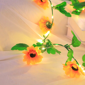 <span class=keywords><strong>Guirlande</strong></span> Lumineuse Solaire <span class=keywords><strong>LED</strong></span> pour Mariage, Jardin, Fête, Décoration de Fenêtre et Porte, <span class=keywords><strong>Guirlande</strong></span> Artificielle de Tournesols, IP65 pour Extérieur - Product Image 2